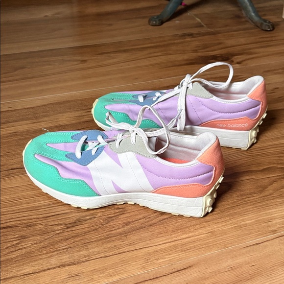 New Balance 327 Women's Pastel Sneakers - Purple, Green, Pink - Picture 5 of 10